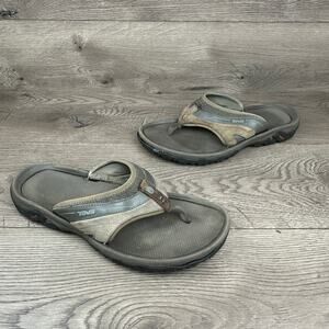 Teva Pajaro Sandals Men's 12 Brown Taupe Suede Leather Slip-On Flip-Flop 1002432